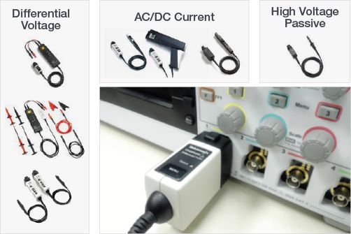 Oscilloscope probes compatible with the TBS2000B oscilloscope with TekVPI protocol